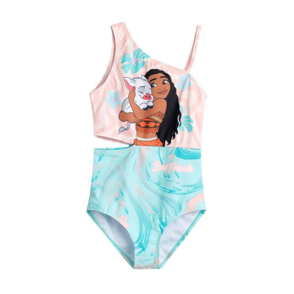 Moana Girls Best Friends One Piece Bathing Suit / Multicolored